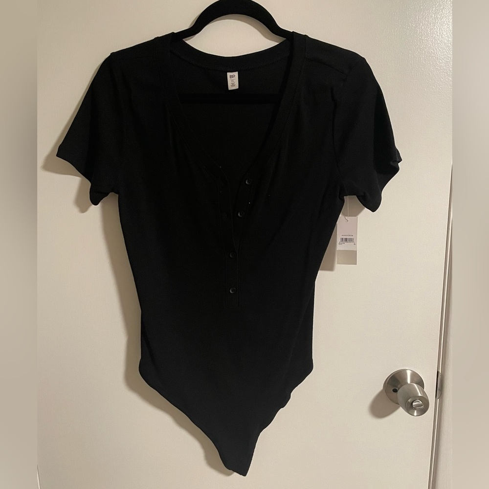Black ribbed bodysuit